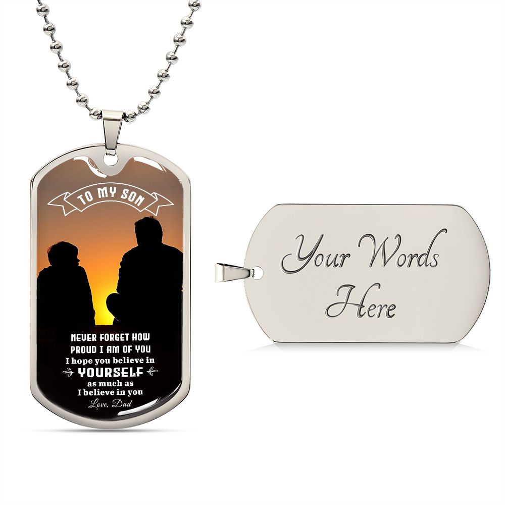 To My Son| Never Forget| Dog Tag
