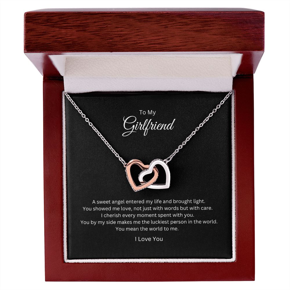 To my Girlfriend| Interlocking Heart Necklace