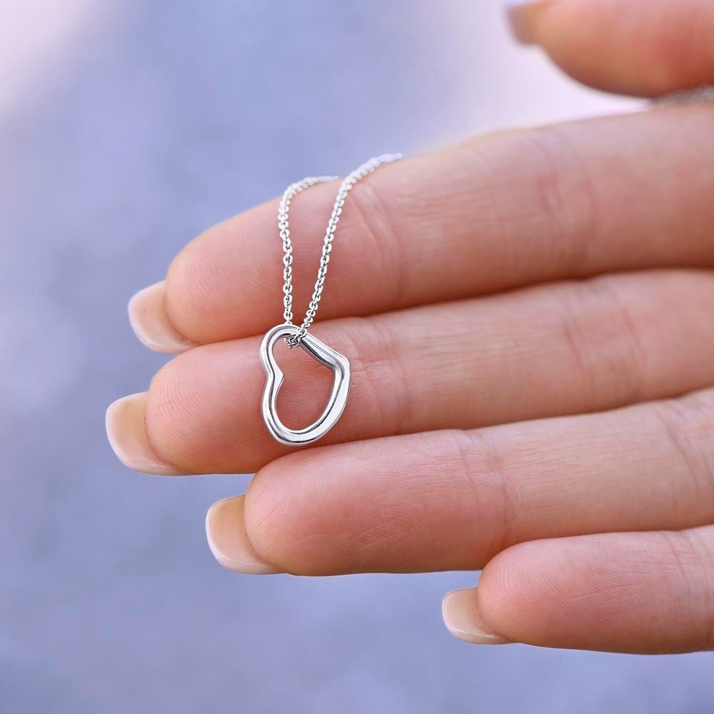 To My Daughter| Delicate Heart Necklace| Love Mom