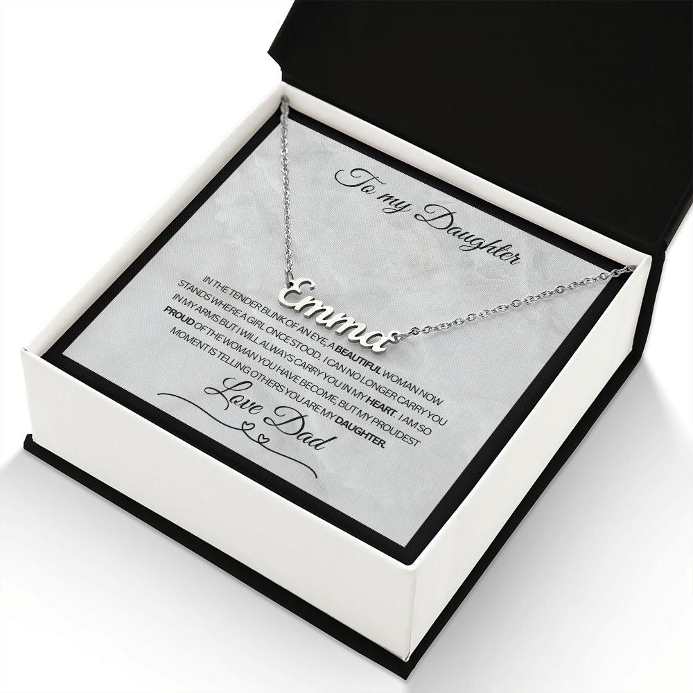 To My Daughter| Personalized Name Necklace| From Dad