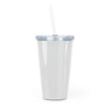 Mardi Gras Drip Plastic Tumbler with Straw