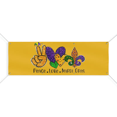 Peace & Love Mardi Gras Matte Banner